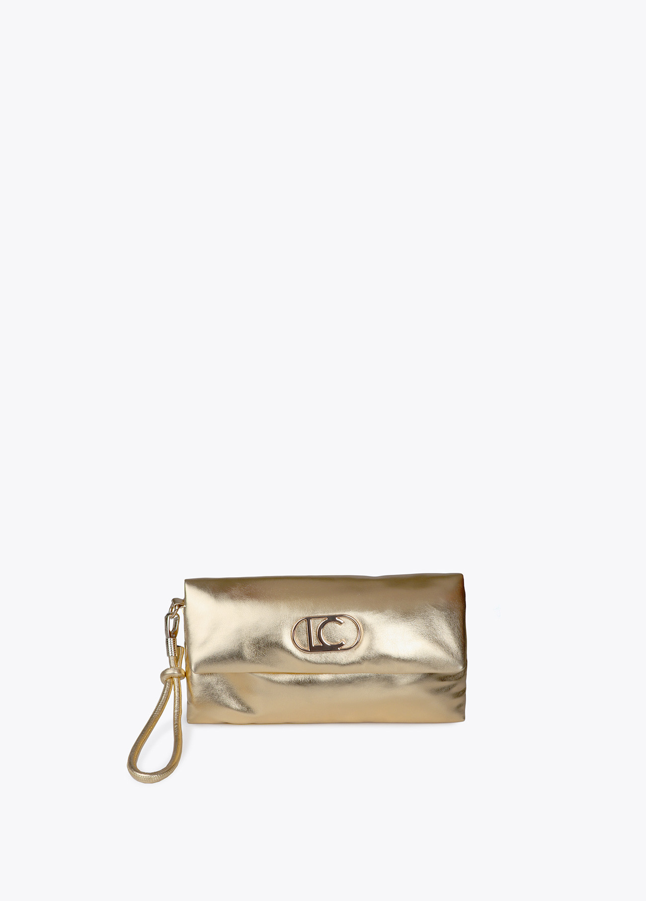 cartera-de-mano-acolchada-de-efecto-piel-metalizada-con-logo-lc-ovalado (1)