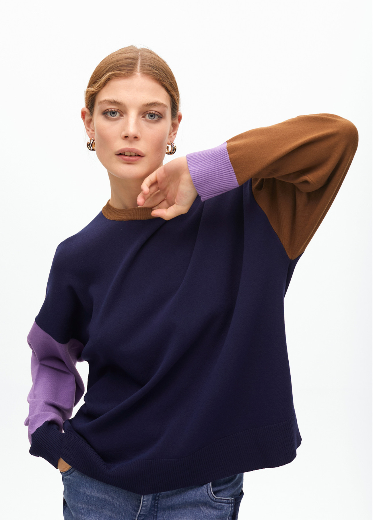 pull-tricolore-manches-bouffantes